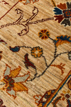 Sultani Bej El Dokuma Yün Halı Klasik Oryantal Çiçek Motifli Vintage Geleneksel Salon Halısı