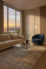 Minimalist Elite Grey Modern Machine-Woven Living Room Rug – High Density, Stylish and Durable