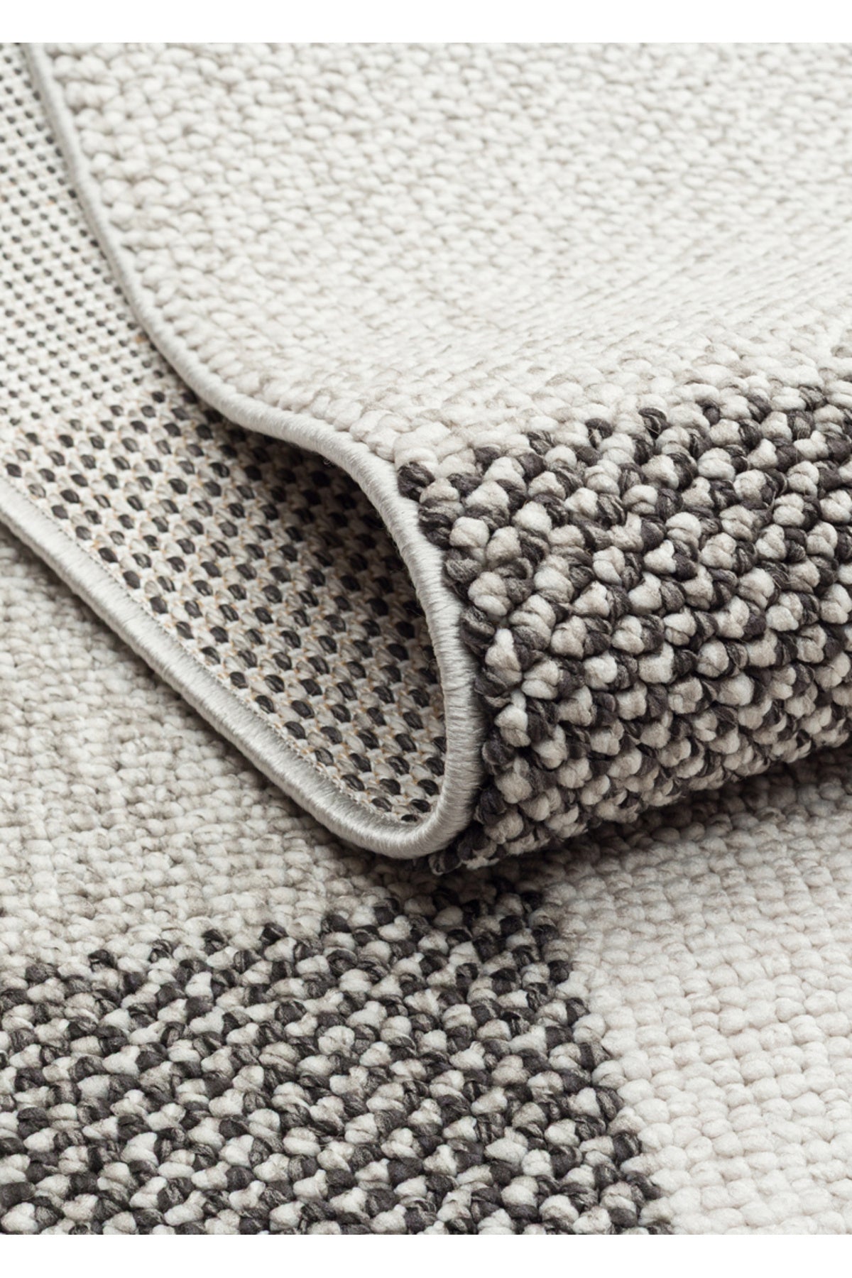 VALEN Sisal Gri Modern Dokulu Hav Toz Vermez Polyester Salon Mutfak Koridor Yatak Odası Halısı - Gümüş