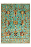 Sultani Handmade Blue Patterned Fringed Anatolian Motif Modern and Traditional Living Room Rug - Navy Blue