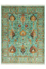 Sultani Handmade Blue Patterned Fringed Anatolian Motif Modern and Traditional Living Room Rug - Navy Blue