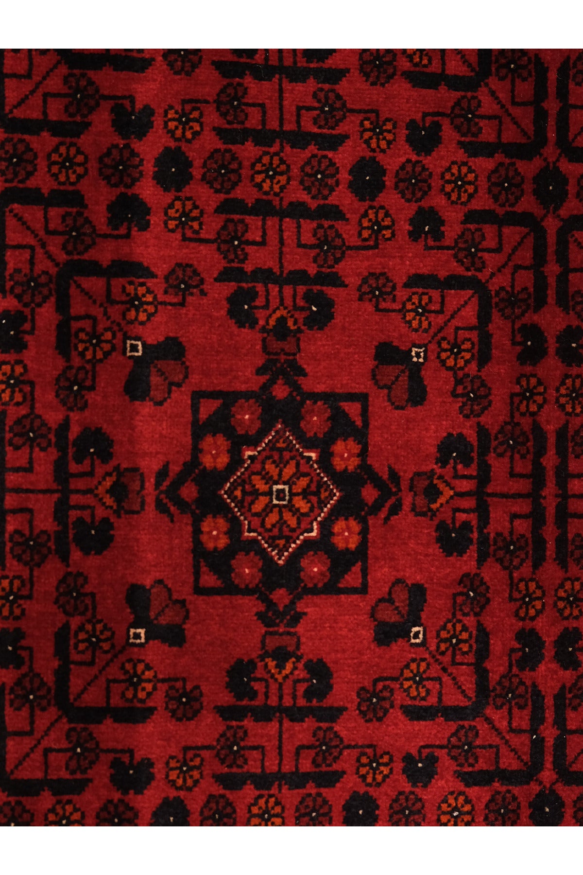 Handwoven Burgundy Star Pattern Afghan Bilicik Rug, 100% Wool, Natural Dye, Authentic Living Room Rug - Beige