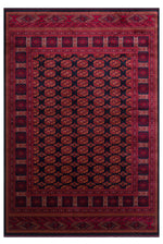 HARAMI Afghan Patterned Navy Blue Viscose Classic Non-Slip Thin Ethnic Woven Modern Living Room Rug