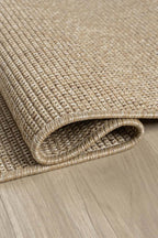 KORDANO Bej Dokulu Doğal Sisal Saçaklı Modern Kilim Kolay Temizlenebilir İskandinav Salon Halısı - Mavi