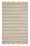 KELY Beige Striped Textured Modern Rug Non-Shedding Scandinavian Woven Living Room Kitchen Hallway Rug - Multi-Color