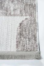 ASTRA Gri Modern Geometrik Halı Soft Patchwork Desenli Dokulu Yumuşak Koridor, Salon Halısı - Gri