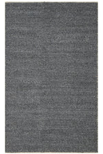 Emma Hand-Woven Anthracite Scandinavian Knitted Textured Wool Flatweave Modern Bedroom Living Room Rug