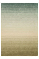 Solea Hand-Woven Rug 100% New Zealand Wool Natural Tone Transitions Soft-Textured Green Blue Rug