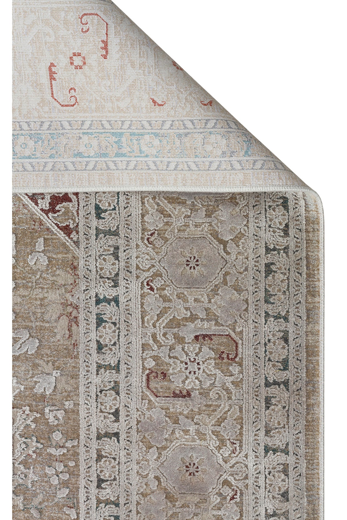 Toscana Retro Desenli GriOverdyed Lüks Dokuma Yumuşak Tuşeli Klasik Rayon Viskon Salon Halısı