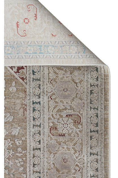 Toscana Retro Desenli GriOverdyed Lüks Dokuma Yumuşak Tuşeli Klasik Rayon Viskon Salon Halısı