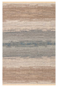 MİRA Çift Taraflı Bej Mavi Yıkanabilir Kilim Modern Ombre Renk Geçişli Polyester Şönil Kilim - Bej