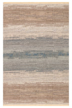 MİRA Çift Taraflı Bej Mavi Yıkanabilir Kilim Modern Ombre Renk Geçişli Polyester Şönil Kilim - Bej