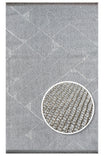 GARENY Grey Geometric Patterned Textured Modern Non-Shedding Polyester Living Room Kitchen Bedroom Rug - Silver