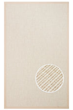 COSTA SISAL Cream Easy-to-Clean Rug Non-Shedding Beige Bordered Woven Straw Textured Living Room Rug