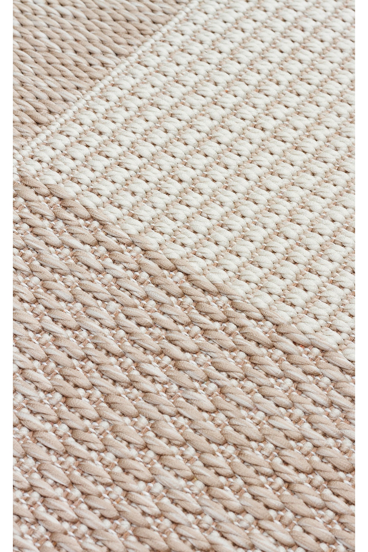 MERLİN Bej Patchwork Desenli Kaymaz Tabanlı Kilim Modern İskandinav Hav Vermeyen Salon Antre Halısı - Bej