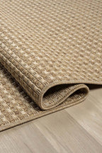 KORDANO Koyu Bej Doğal Sisal Dokulu Modern Kilim Kolay Temizlenebilir İskandinav Salon Halısı - Bordo