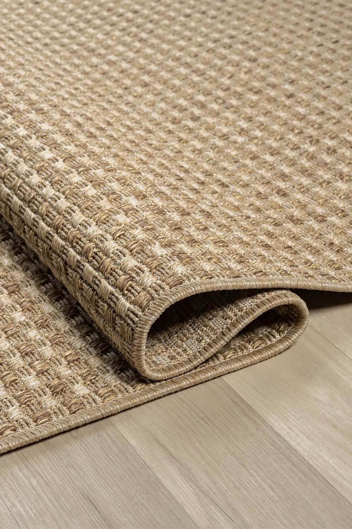 KORDANO Koyu Bej Doğal Sisal Dokulu Modern Kilim Kolay Temizlenebilir İskandinav Salon Halısı - Bordo