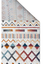 PEARLY Çok Renkli Geometrik Desenli Modern Yumuşak Doku Toz Vermez Halı Yıkanabilir Salon Halısı - Bordo