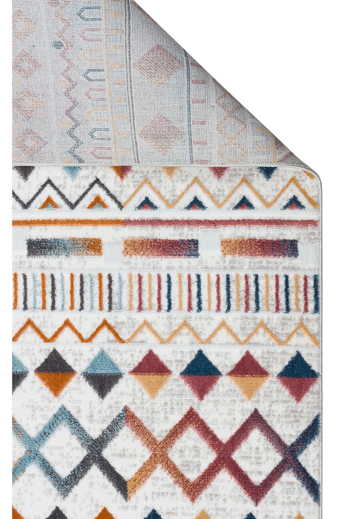 PEARLY Çok Renkli Geometrik Desenli Modern Yumuşak Doku Toz Vermez Halı Yıkanabilir Salon Halısı - Bordo
