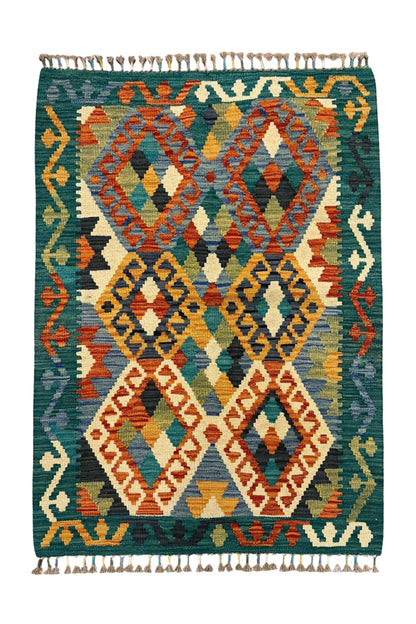 Miras Mavi Kök Boya El Emeği Doğal İplik Anadolu Etnik Desen Geleneksel Kilim Koleksiyonu - Lacivert