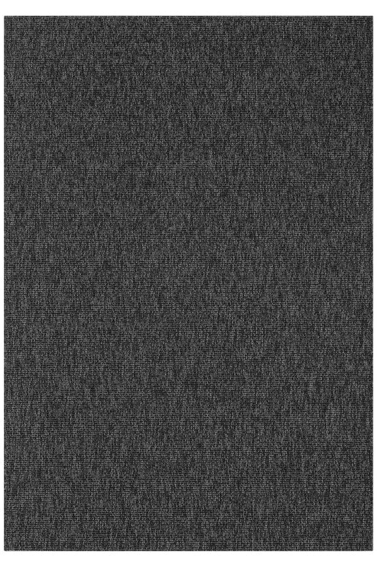 KORDANO Antrasit Doğal Sisal Dokulu Modern Kilim Kolay Temizlenebilir İskandinav Salon Halısı - Siyah
