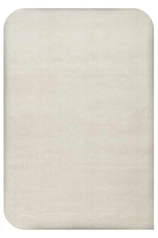 Vera Morfea Kenarları Oval Düz Açık Gri Halı Hav Toz Vermez Yumuşak Tuşeli Modern Şık Salon Halısı - Açık Gri 03