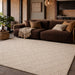 Emma Hand-Woven Mink Diamond Pattern Scandinavian Knitted Textured Wool Modern Shed-Free Living Room Rug - Khaki