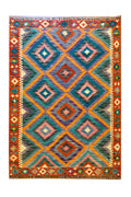 EFSANE Kök Boya El Dokuma Kilim Etnik Vintage Anadolu Desenli Bohem Salon Dekoratif Kilim - Kırmızı
