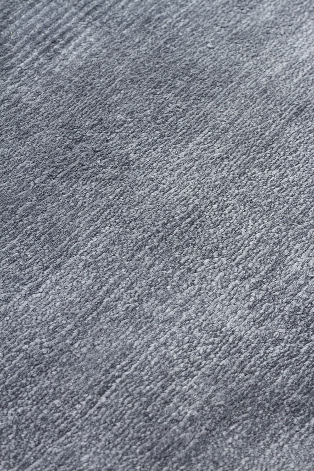Alure Siyah El Dokuma Saf Bambu Halı Lüks Yumuşak Minimalist Modern Salon ve Oturma Odası Halısı - Charcoal