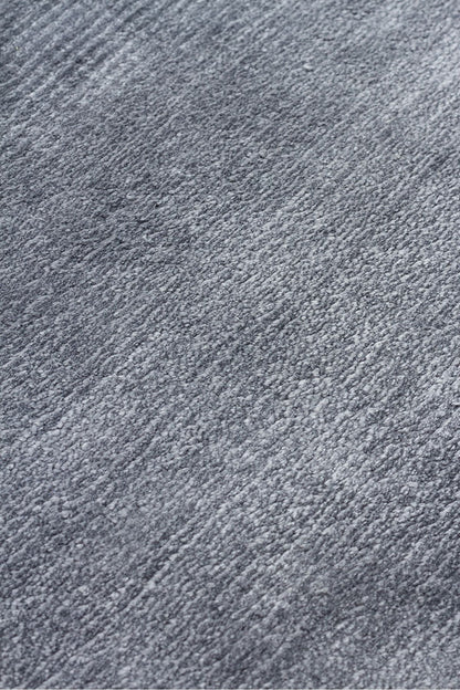 Alure Siyah El Dokuma Saf Bambu Halı Lüks Yumuşak Minimalist Modern Salon ve Oturma Odası Halısı - Charcoal
