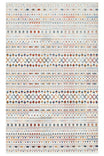 PEARLY Multi-Colored Geometric Pattern Modern Soft Texture Non-Shedding Washable Living Room Rug - Burgundy