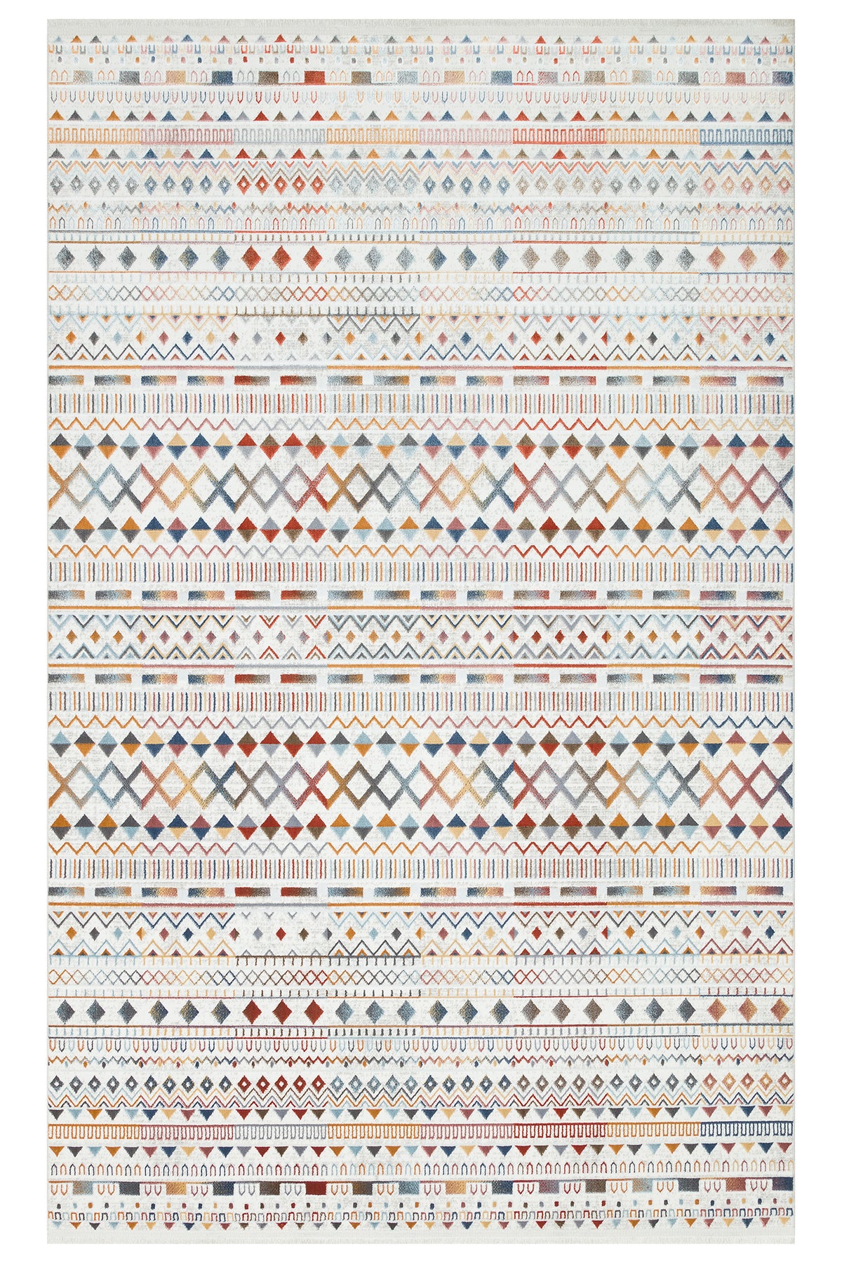 PEARLY Çok Renkli Geometrik Desenli Modern Yumuşak Doku Toz Vermez Halı Yıkanabilir Salon Halısı - Bordo