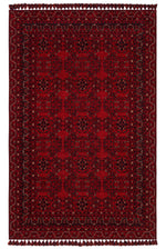 SAPPHIRE Afghan Pattern Red Non-Slip Washable Ethnic Woven Classic Modern Living Room Rug