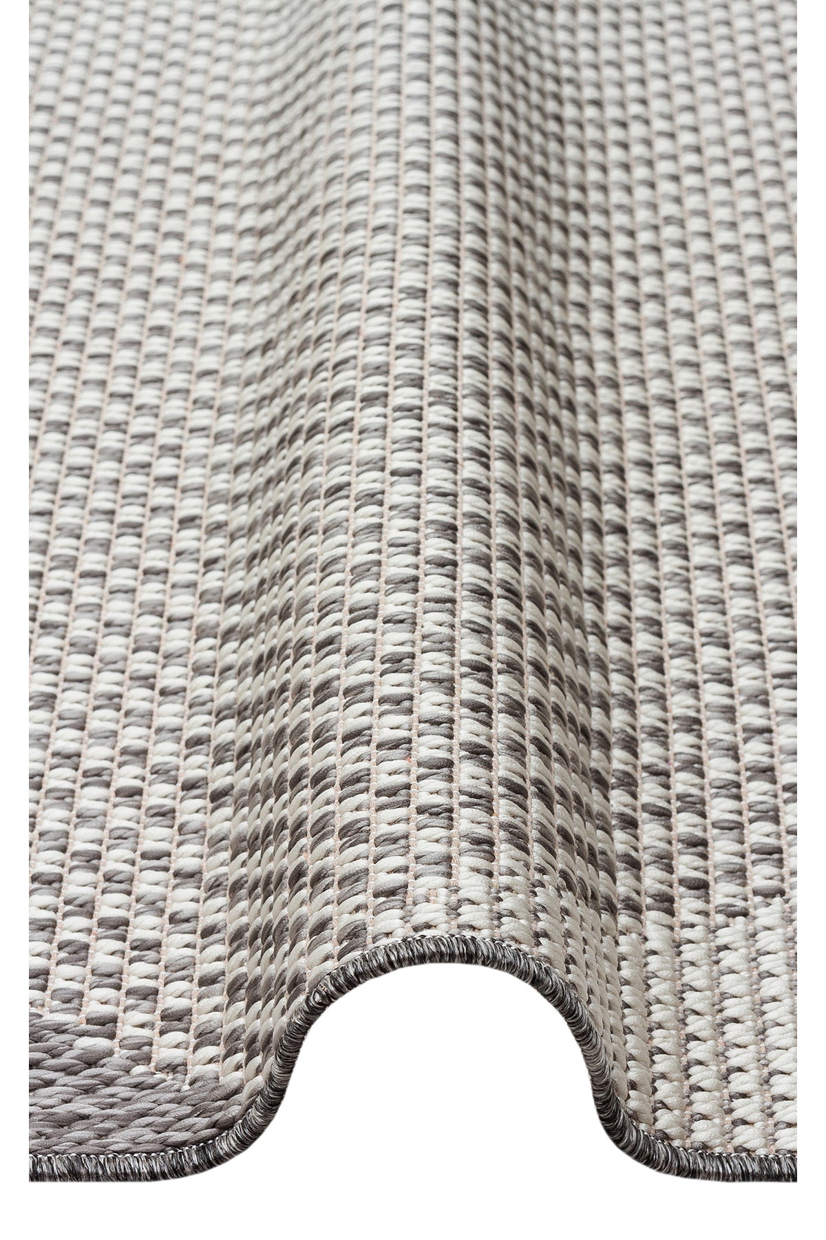 MERLİN Gri Geometrik Desenli Kaymaz Tabanlı Kilim Modern İskandinav Hav Vermez Salon Antre Halısı - Mavi