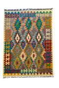 EFSANE Etnik El Dokuma Anadolu Desenli Kök Boya Kilim Vintage Bohem Salon Dekoratif Kilim - Çok Renkli