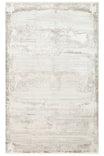 Elvora Cream Gray Abstract Minimal Pattern Tightly Woven Viscose Fringed Modern Living Room Rug