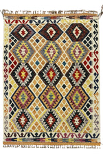 Heritage Series Beige Root Dye Handcrafted Natural Yarn Anatolian Ethnic Patterns Traditional Kilim Collection - Beige