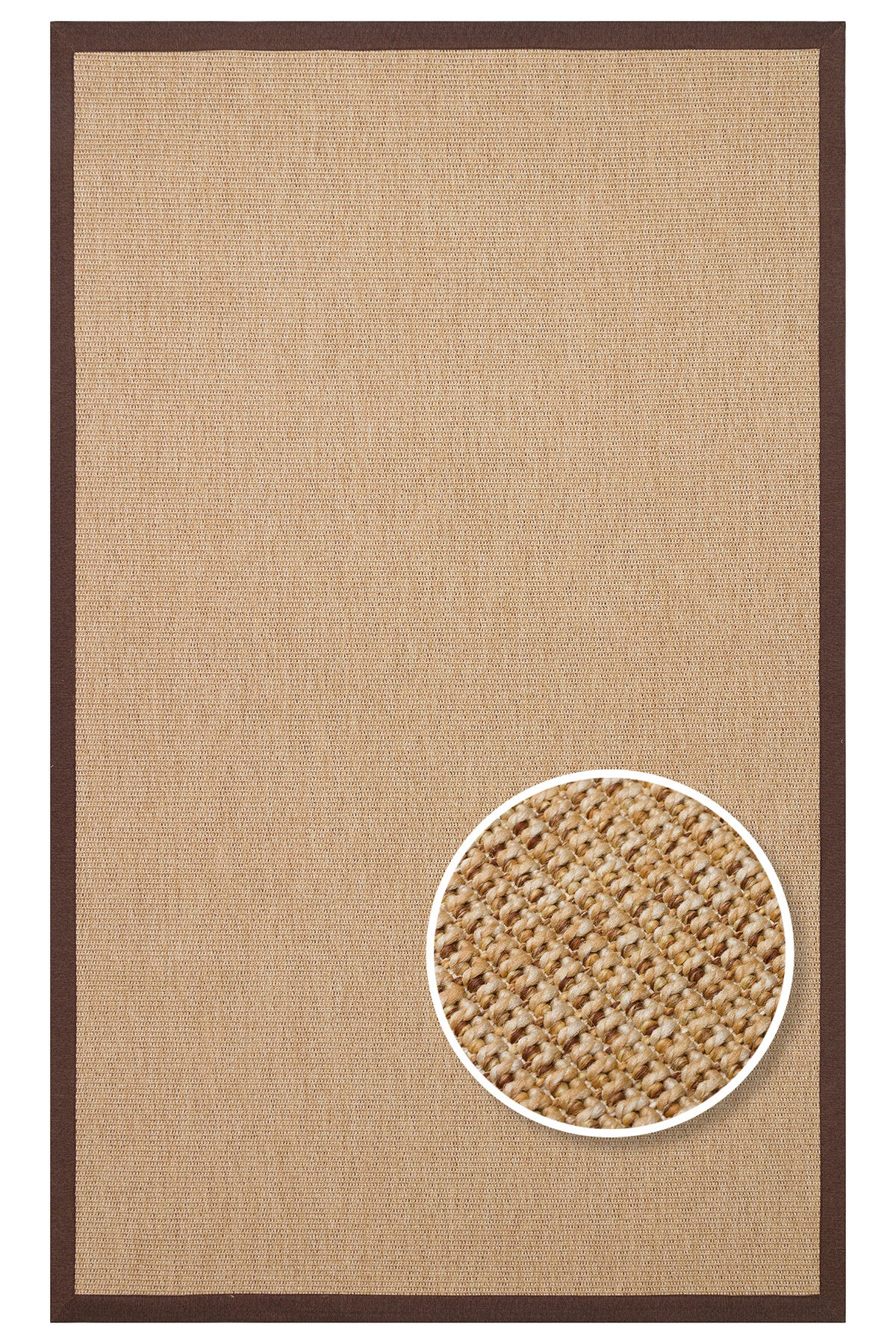 COSTA SISAL Bej, Kahverengi Bordürlü Hav Vermez Modern Kolay Temizlenebilir Kilim Salon Halısı - Bordo