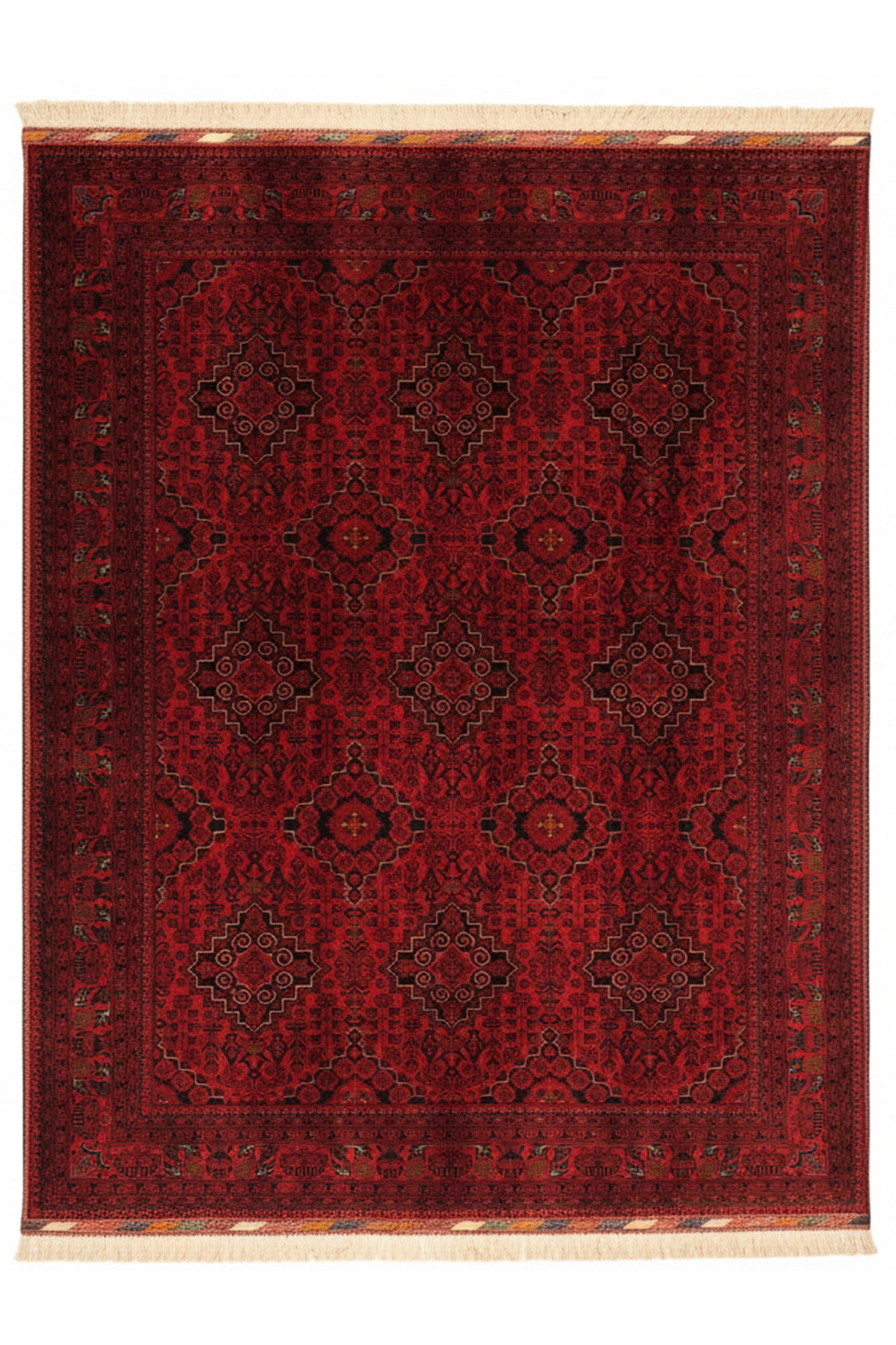 Handwoven Medallion Pattern Burgundy Afghan Bilicik Rug, 100% Wool, Natural Dye, Authentic Living Room Rug - Brown