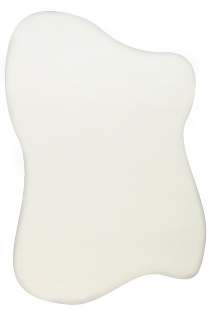 Vera Morfea Asimetrik Düz Beyaz Halı Hav Toz Vermez Yumuşak Tuşeli Modern Şık Salon Halısı - Beyaz