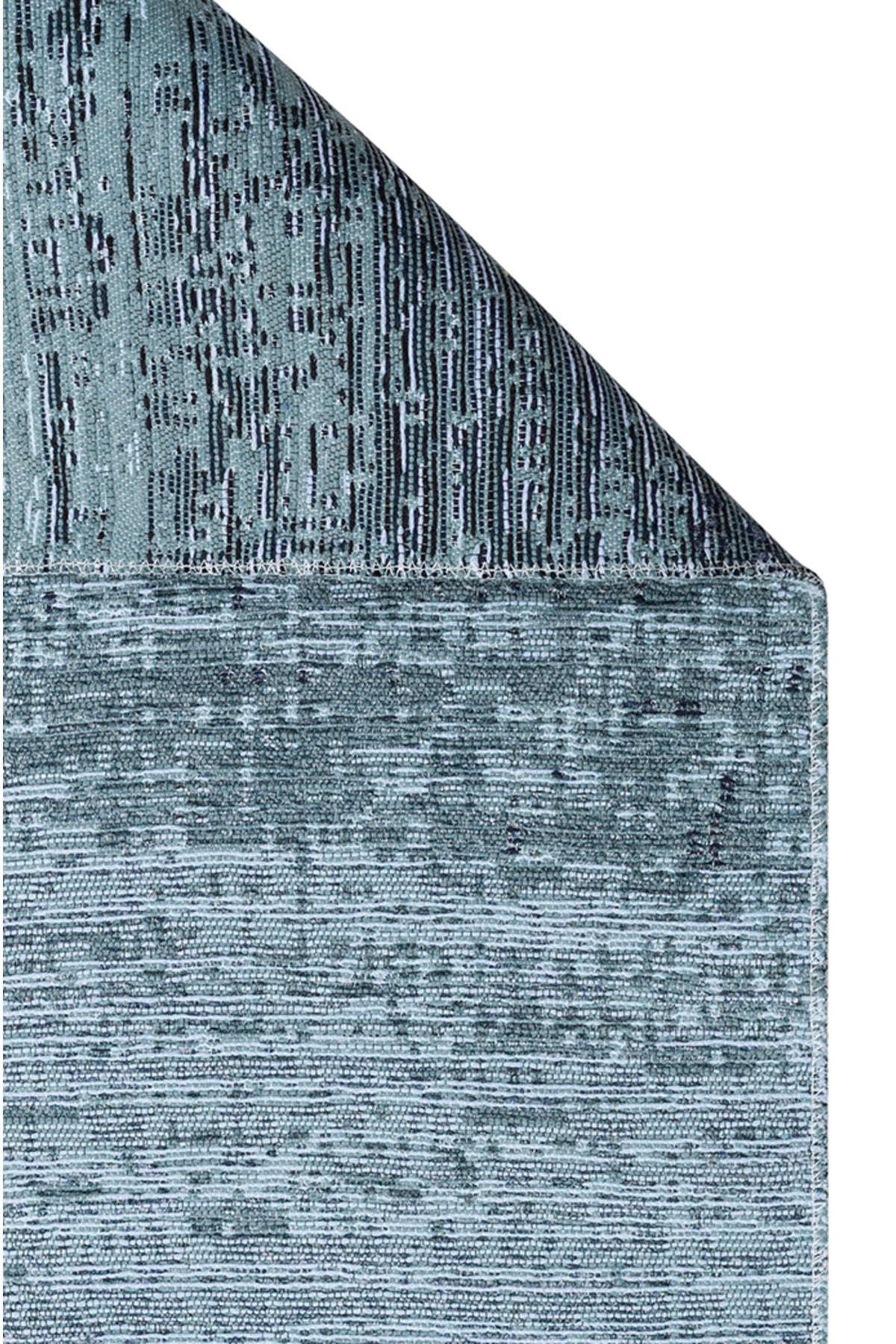 MİRA Antrasit Mavi Çift Taraflı Yıkanabilir Kilim Modern Ombre Renk Geçişli Polyester Şönil Kilim - Lacivert