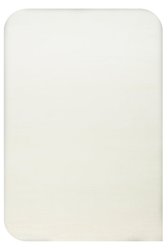 Vera Morfea Kenarları Oval Düz Beyaz Halı Hav Toz Vermez Yumuşak Tuşeli Modern Şık Salon Halısı - beyaz 04