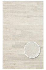 AURA Grey Beige Minimal Soft Textured Non-Shedding Polyester Modern Living Room, Bedroom, Hallway Rug