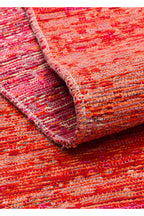 MİRA Bej Turuncu Pembe ÇiftTaraflı Yıkanabilir Kilim Modern Ombre Renk Geçişli Polyester Şönil Kilim - Kırmızı