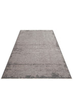 LESSI Gri Soyut Desenli Kaymaz Yıkanabilir Tabanlı Kilim Şönil Pamuk Vintage Salon Halısı - Haki