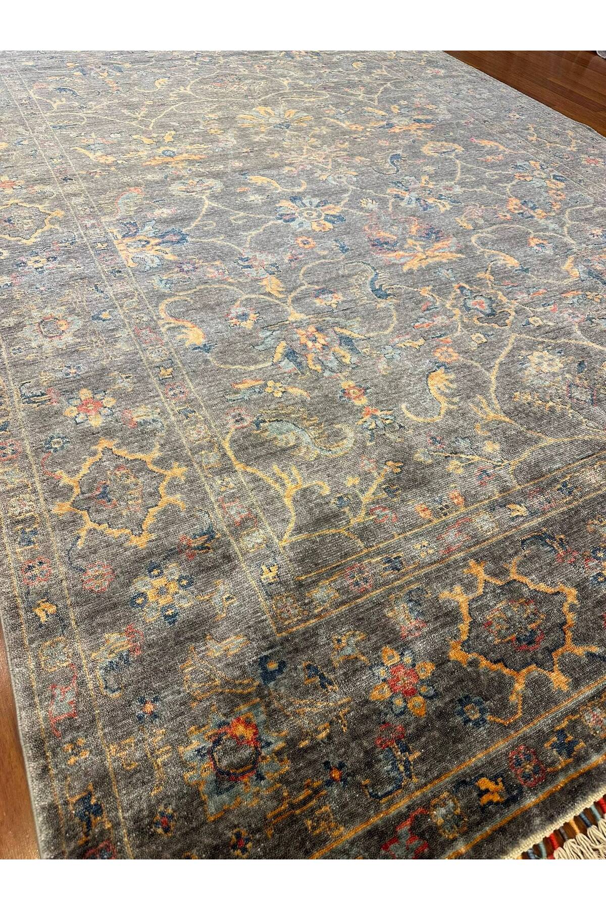 Uşak Desenli Mavi El Dokuma Halı Geleneksel Vintage Salon Yatak Odası Anadolu Halısı - Mavi