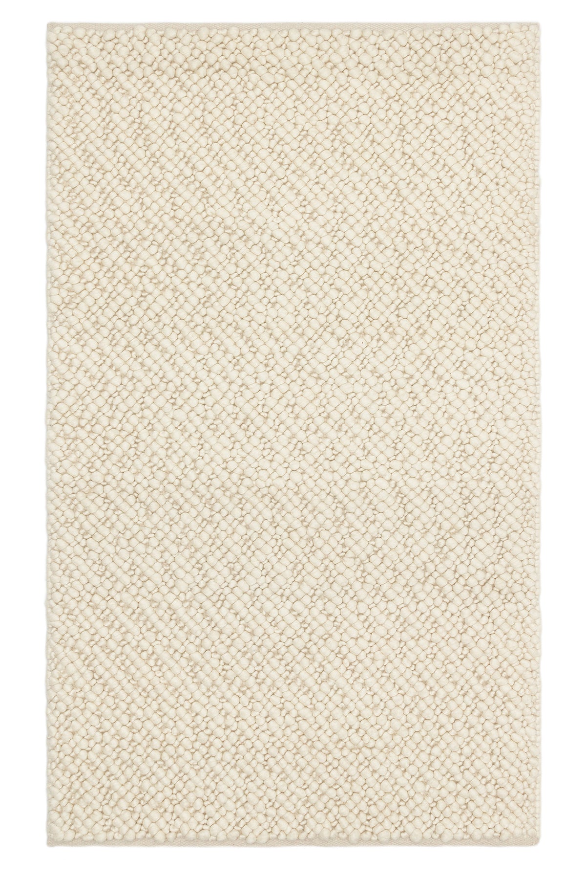 Emma Hand-Woven Cream Plain Scandinavian Braided Textured Wool Flat-Woven Modern Bedroom Living Room Rug - Green