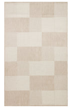 MERLİN Bej Patchwork Desenli Kaymaz Tabanlı Kilim Modern İskandinav Hav Vermeyen Salon Antre Halısı - Bej