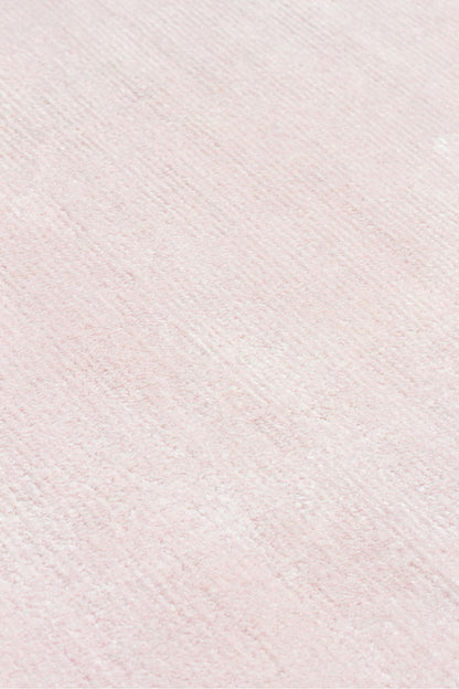 Alure Pembe El Dokuma Saf Bambu Halı Lüks Yumuşak Minimalist Modern Salon ve Oturma Odası Halısı - Powder