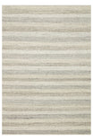 Sumac Collection Hand-Woven Stone-Colored Striped Modern Wool Living Room Rug with Soft Texture
